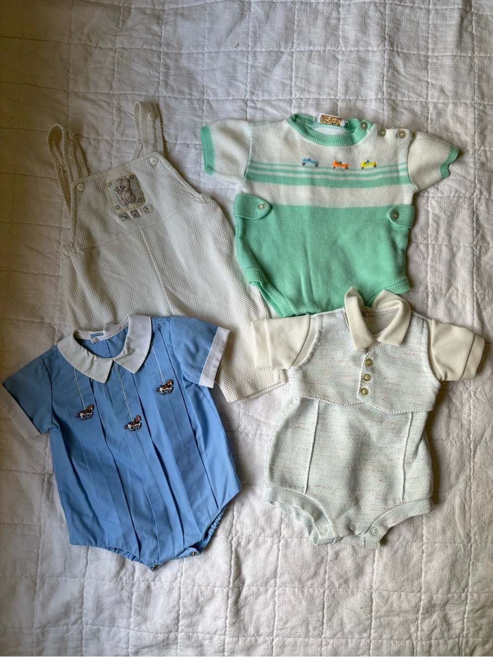 Vintage HealthTex & More Pastel Baby Boy Rompers Set 0-3 Months